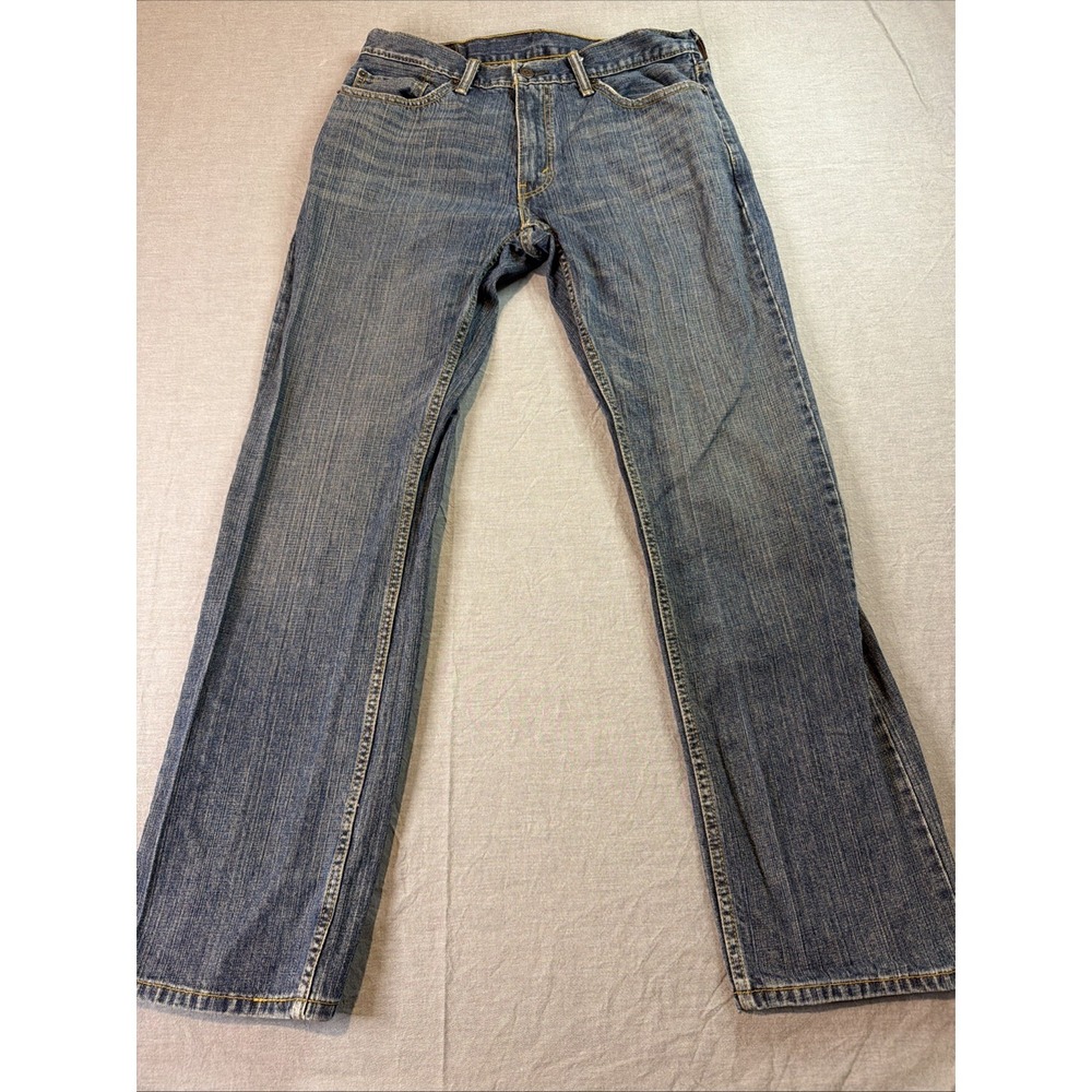 Levis 559 Jeans Mens 33x34 Blue Straight Leg Stretch Dark Wash Zip Fly Denim